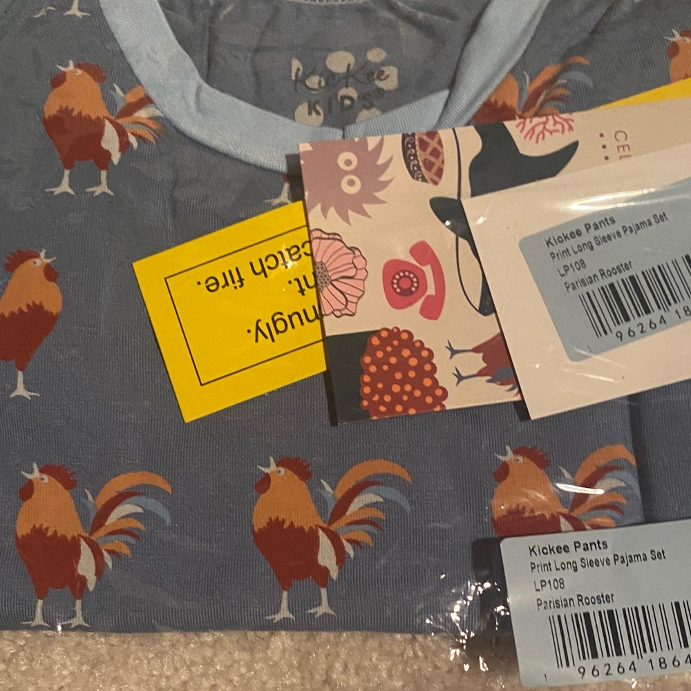 Kickee Pants Blue Rooster Long Sleeve Tee